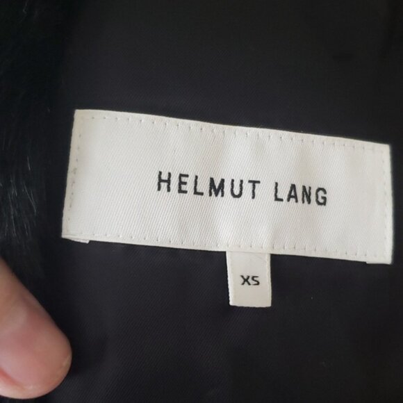 Helmut Lang Oversized Black Faux Mink Bomber Zipper Front Elastic Cuffs Size XS - Picture 11 of 14